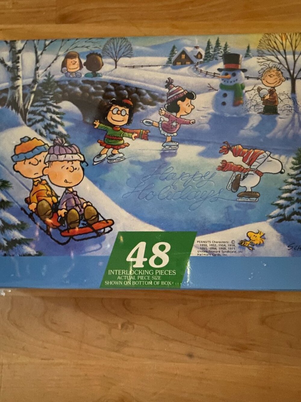 Hallmark Peanuts Happy Holidays Ice Skating Puzzle Christmas Winter Sealed new